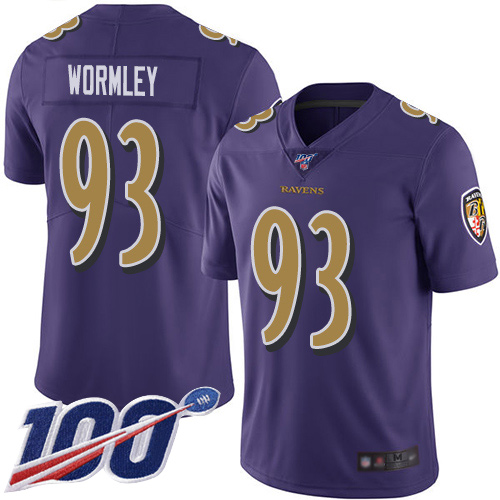 Baltimore Ravens Limited Purple Men Chris Wormley Jersey NFL Football 93 100th Season Rush Vapor Untouchable